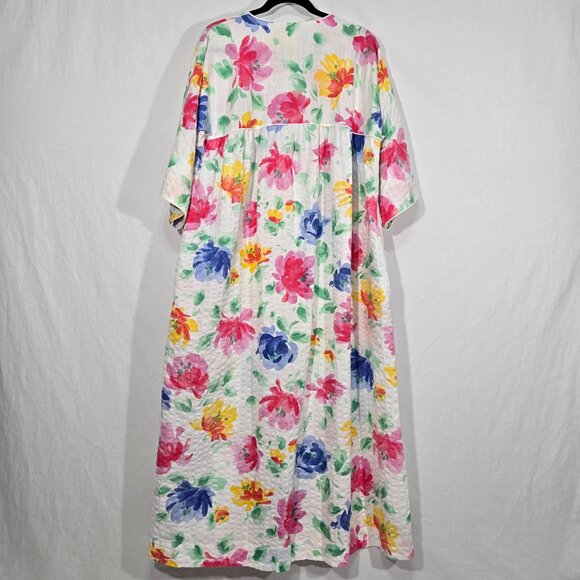 USA Vintage 70's Cottagecore Multicolor Floral Maxi Dress by MISS ELAINE Size XL - Picture 3 of 17